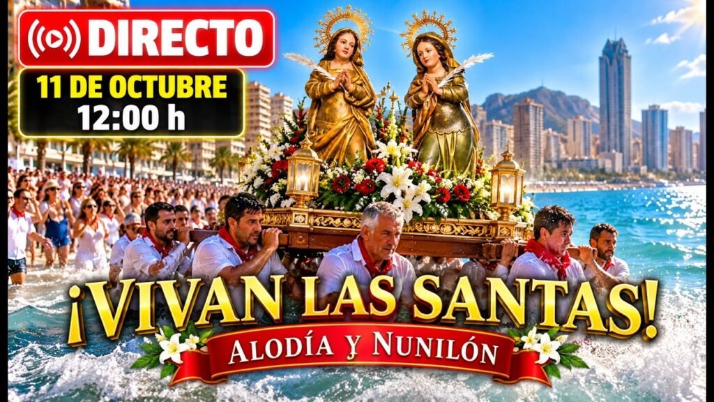 Las Santas Alodía y Nunilón entran en el Mediterráneo: emoción granadina en la playa de Poniente