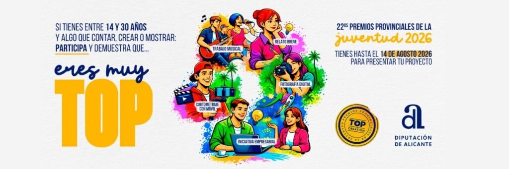 Santa Pola reúne al talento joven de la provincia: la gala de los #TopCreation2026 ya tiene fecha